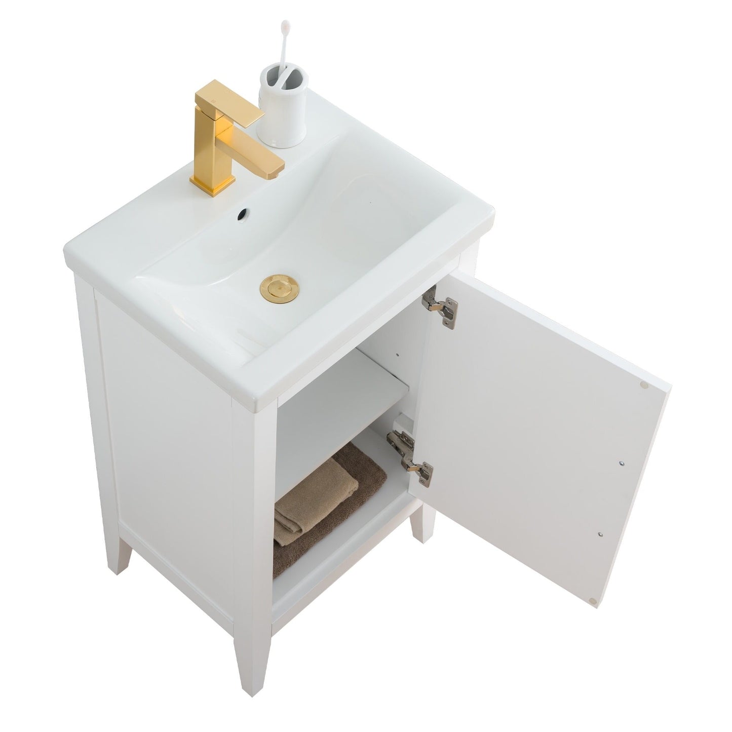 Meuble-lavabo simple vasque Vanity Art 20, 24 ou 30 pouces avec plan de travail en céramique