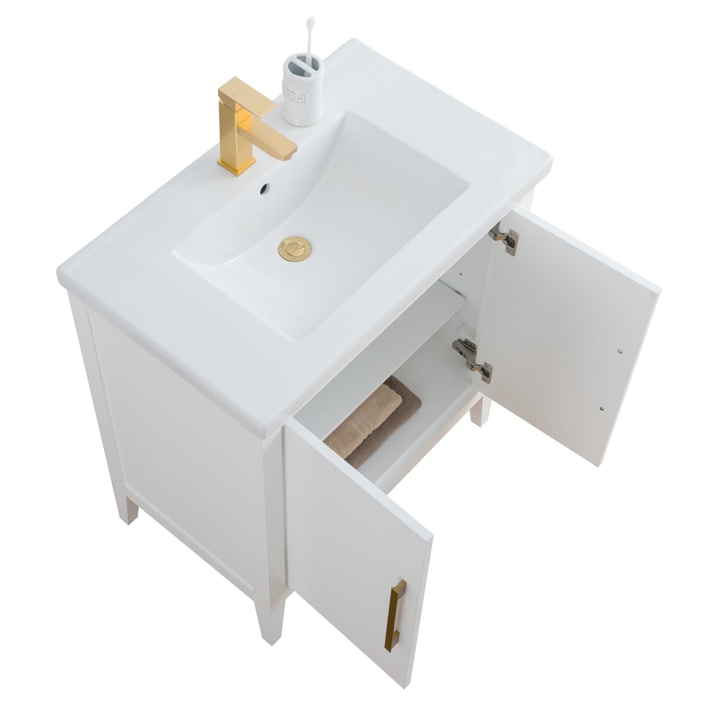 Meuble-lavabo simple vasque Vanity Art 20, 24 ou 30 pouces avec plan de travail en céramique