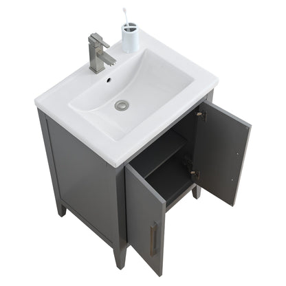 Meuble-lavabo simple vasque Vanity Art 20, 24 ou 30 pouces avec plan de travail en céramique