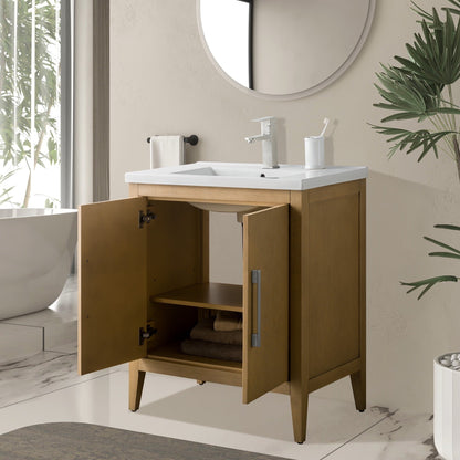 Meuble-lavabo simple vasque Vanity Art 20, 24 ou 30 pouces avec plan de travail en céramique