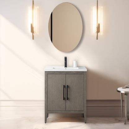 Meuble-lavabo simple vasque Vanity Art 20, 24 ou 30 pouces avec plan de travail en céramique
