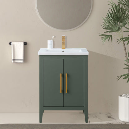 Meuble-lavabo simple vasque Vanity Art 20, 24 ou 30 pouces avec plan de travail en céramique