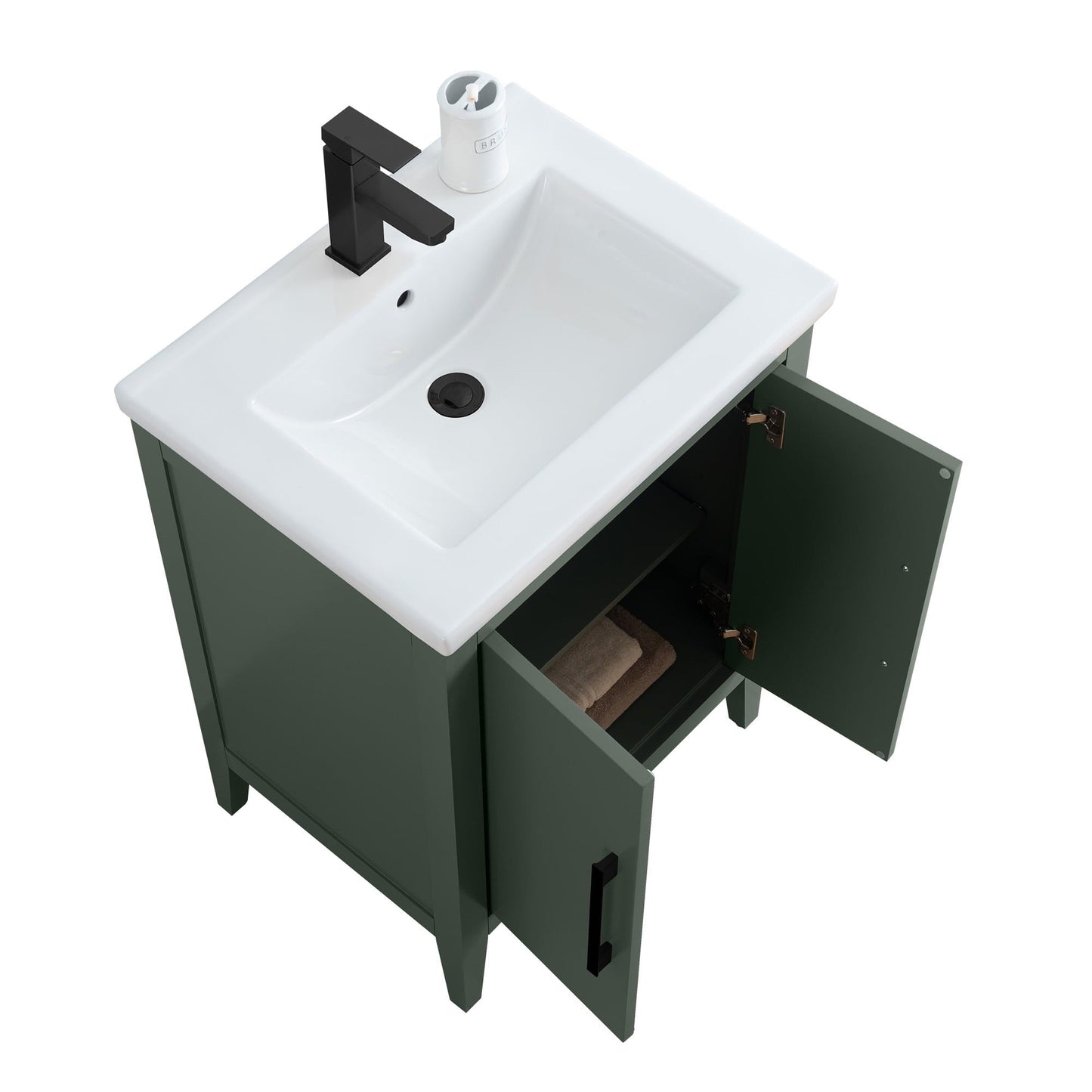 Meuble-lavabo simple vasque Vanity Art 20, 24 ou 30 pouces avec plan de travail en céramique