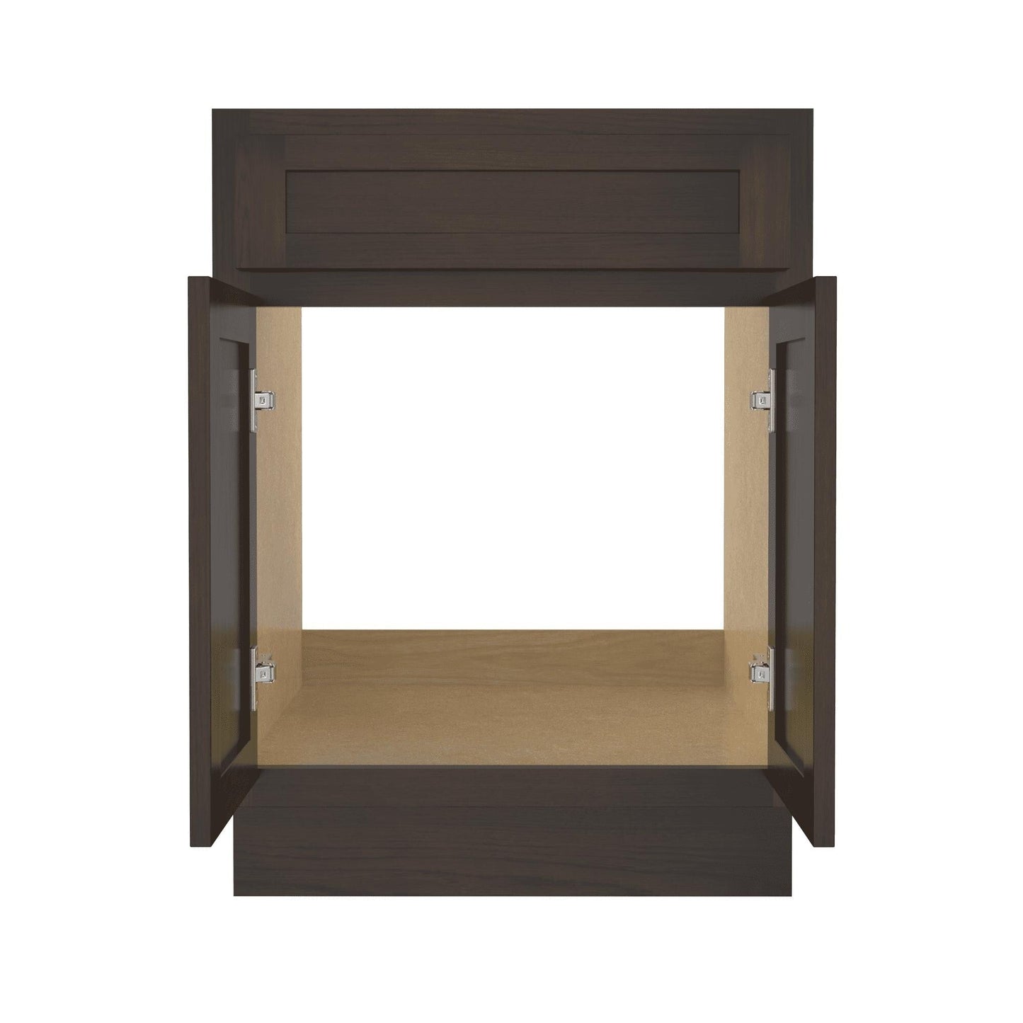 Meuble-lavabo simple vasque en bois massif Vanity Art de 61 cm (24 pouces)