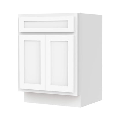 Meuble-lavabo simple vasque en bois massif Vanity Art de 61 cm (24 pouces)