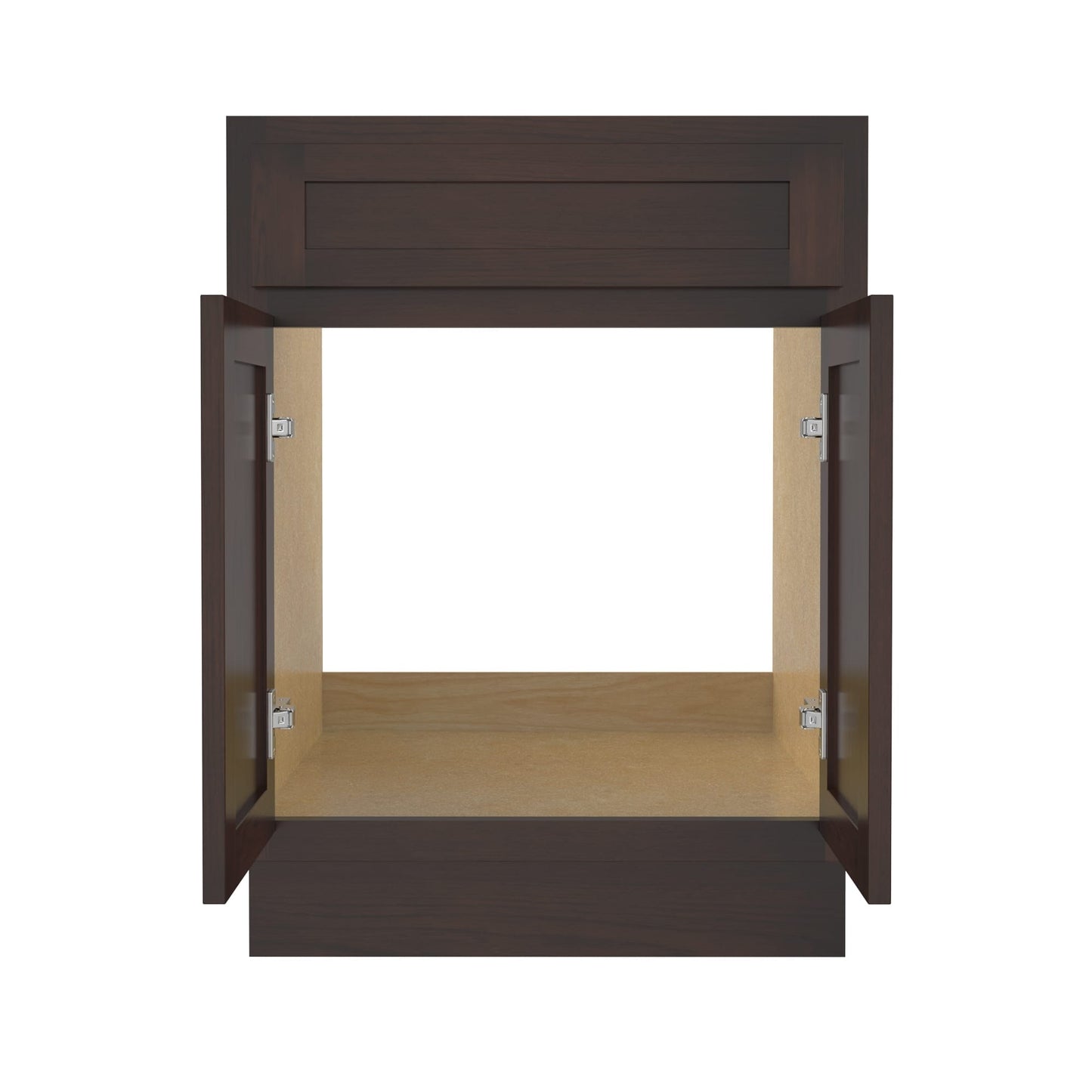 Meuble-lavabo simple vasque en bois massif Vanity Art de 61 cm (24 pouces)