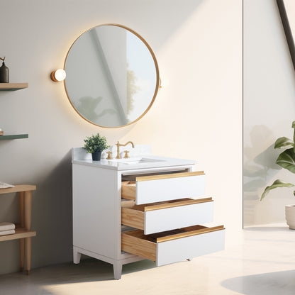 Meuble-lavabo Vanity Art avec vasque en céramique et plan de travail en marbre reconstitué