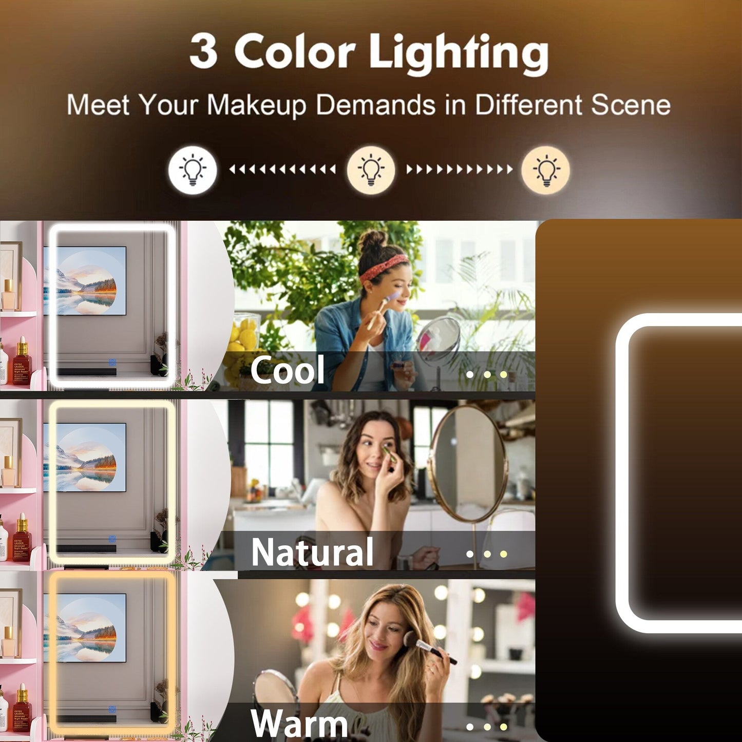 Ensemble coiffeuse avec miroir et lampe, table de maquillage avec tabouret