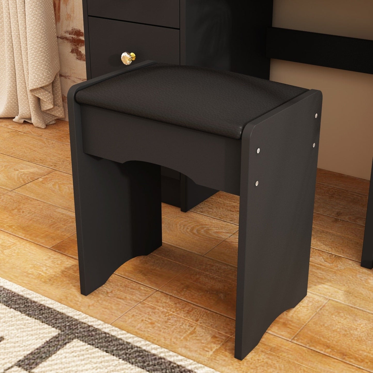 Ensemble coiffeuse avec miroir et lampe, table de maquillage avec tabouret