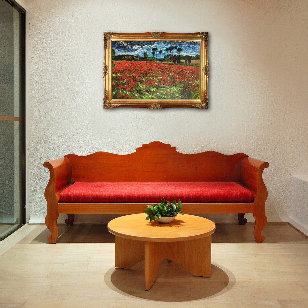 La reproduction à l'huile du pastiche « Champ de coquelicots » de Vincent Van Gogh, peinte à la main