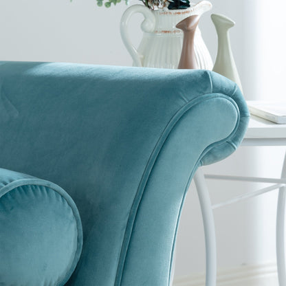 Chaise longue vintage avec accoudoirs en volutes par Christopher Knight Home