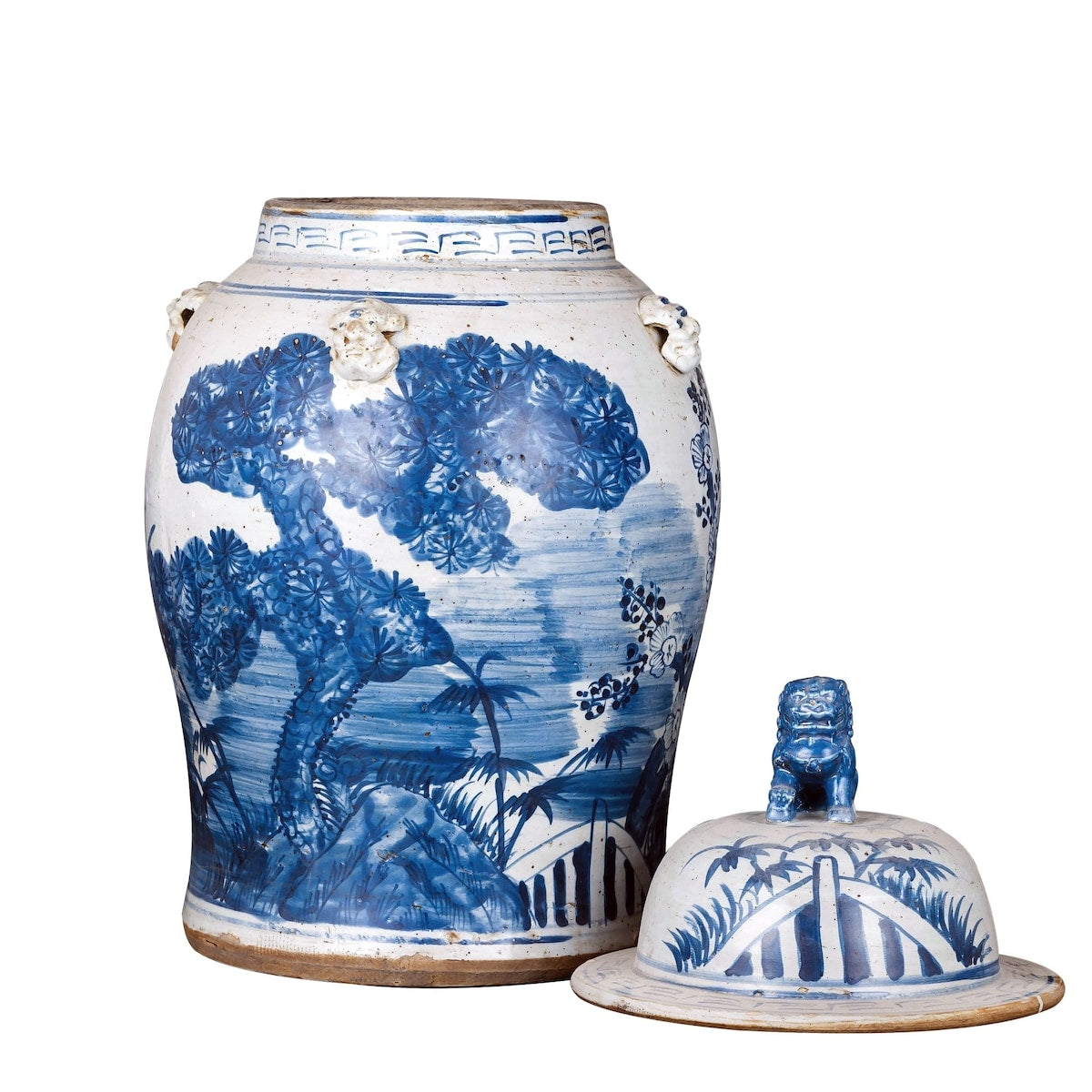 Jarre vintage à motif pin - Grand modèle