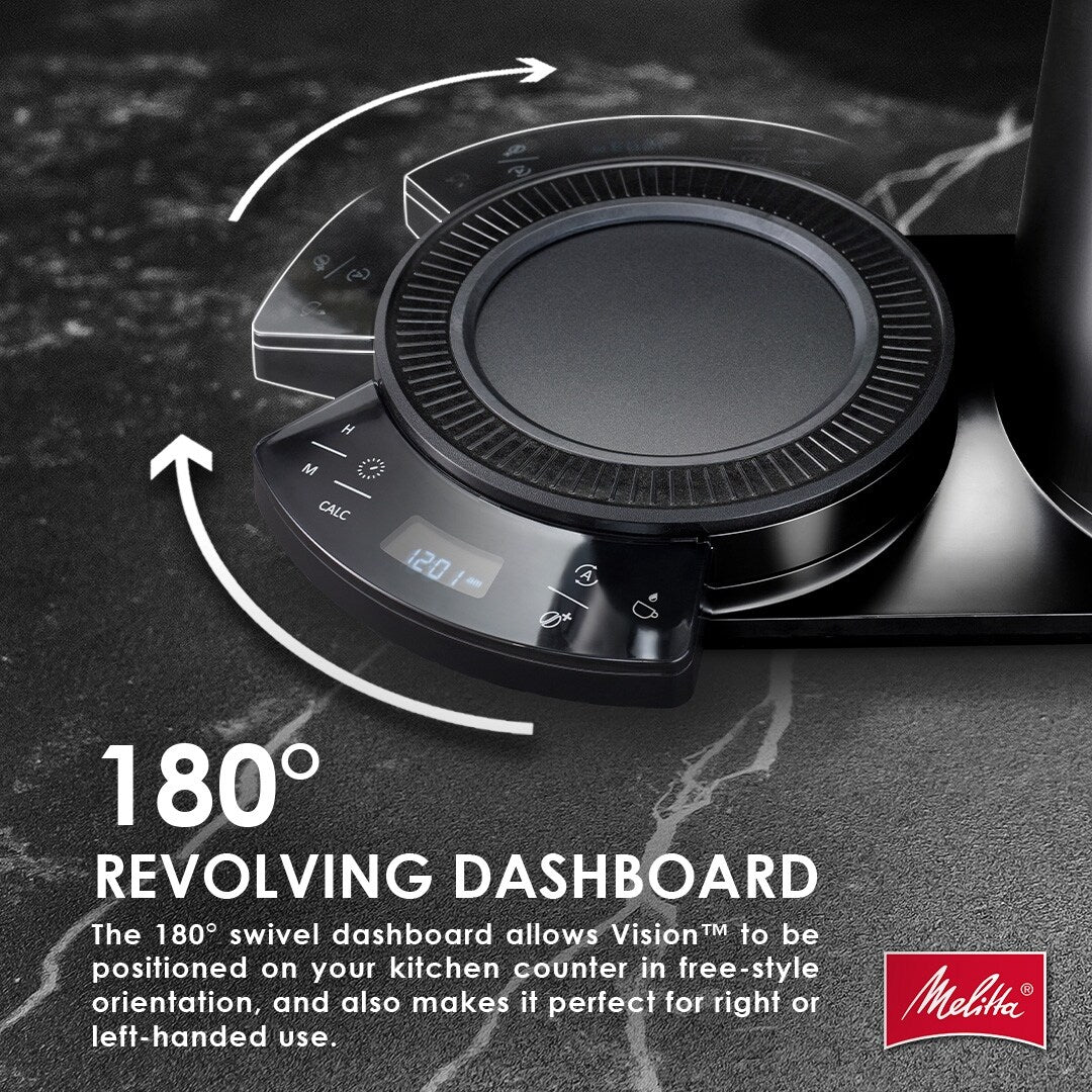 Cafetière à filtre Vision Luxe 12 tasses avec tableau de bord pivotant