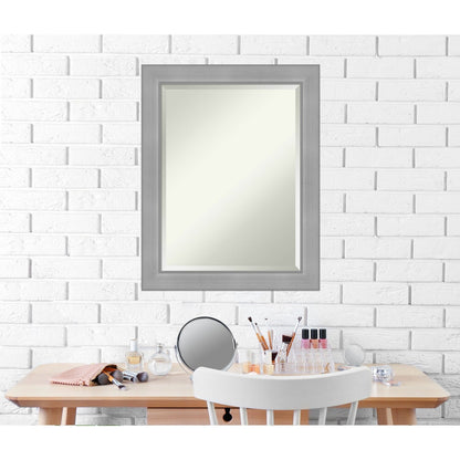 Miroir mural biseauté pour salle de bain - Cadre Vista en nickel brossé