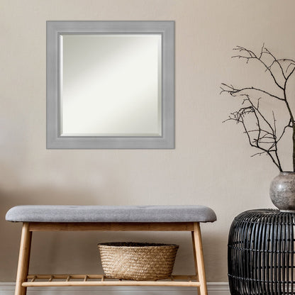 Miroir mural biseauté pour salle de bain - Cadre Vista en nickel brossé