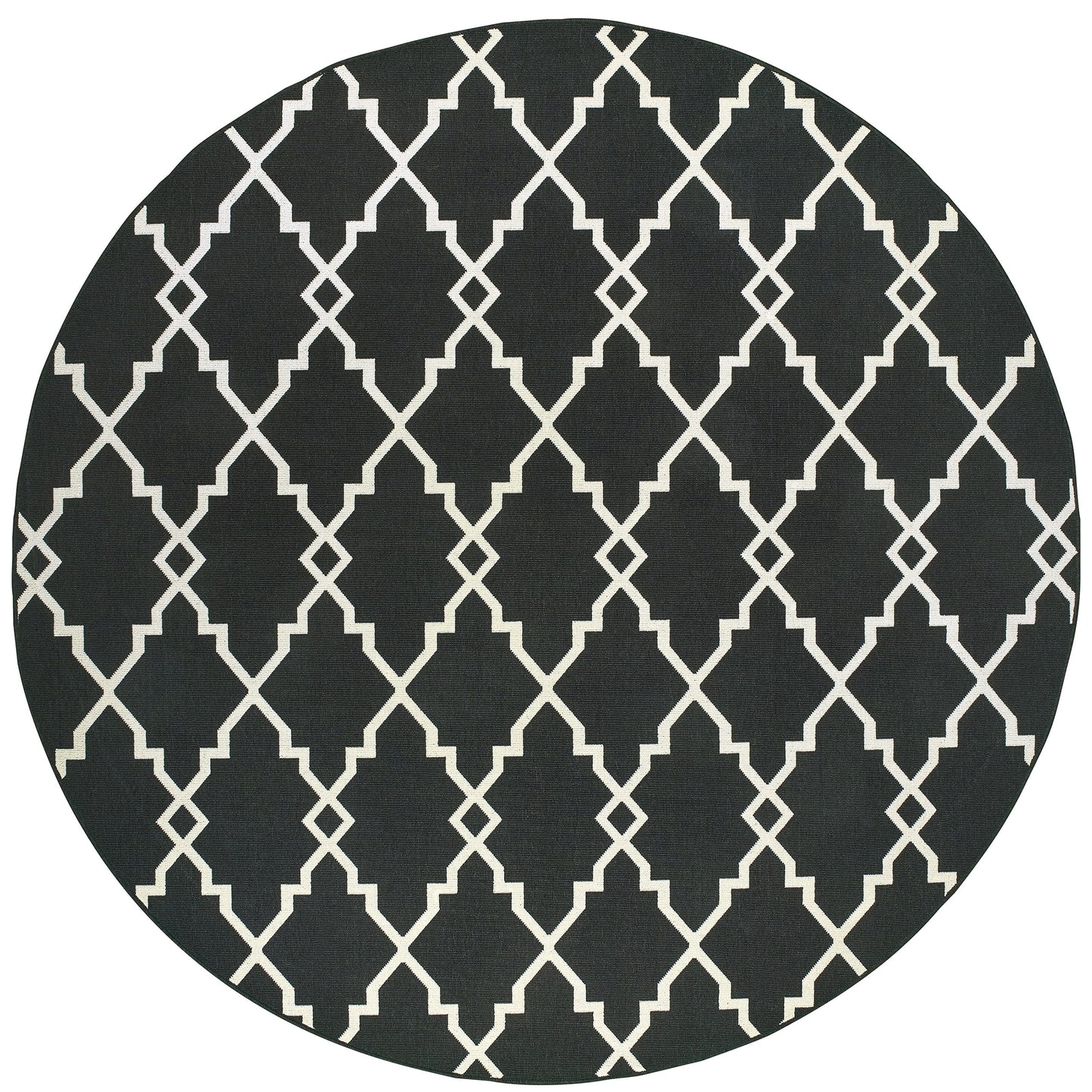 Tapis d'intérieur/extérieur Vista Home Malta Lattice Noir/Blanc cassé.