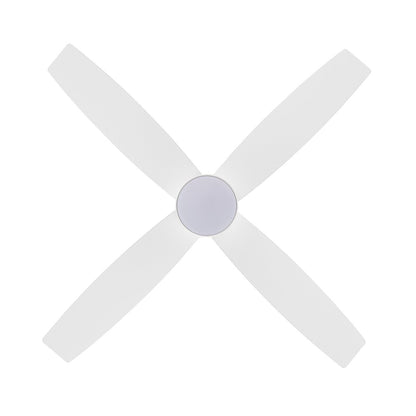 Ventilateur de plafond encastré WINGBO 44/52 pouces à courant continu avec éclairage et télécommande, 4 pales réversibles