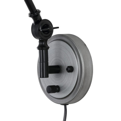 Applique murale industrielle WINGBO à bras articulé avec abat-jour en métal, lot de 2...