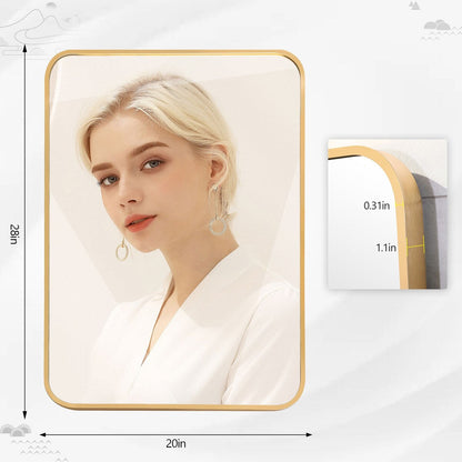 Miroir de salle de bain mural à coins arrondis