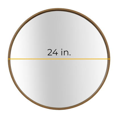 Miroir mural rond classique de style ferme avec cadre en bois