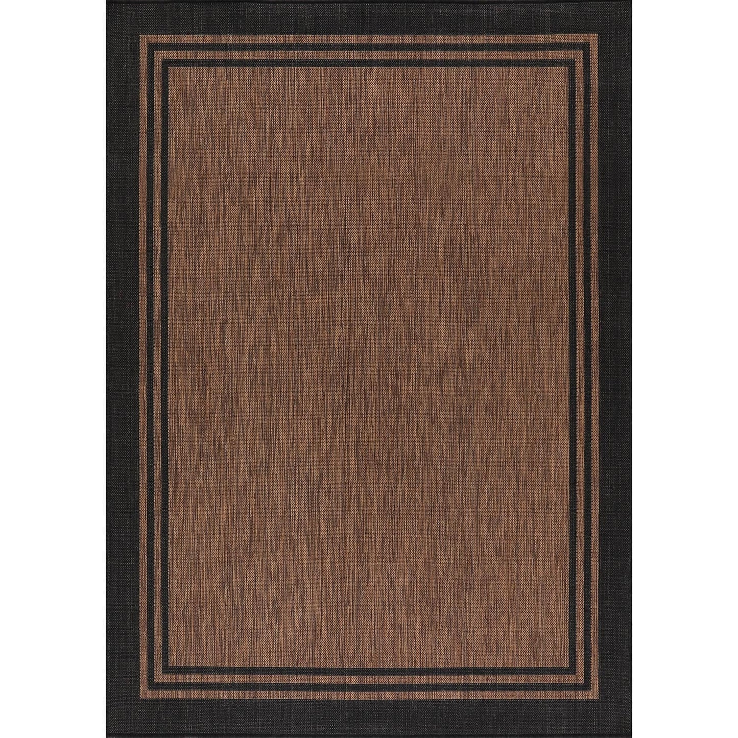 Tapis d'intérieur/extérieur lavable à bordure pour patio, terrasse, porche