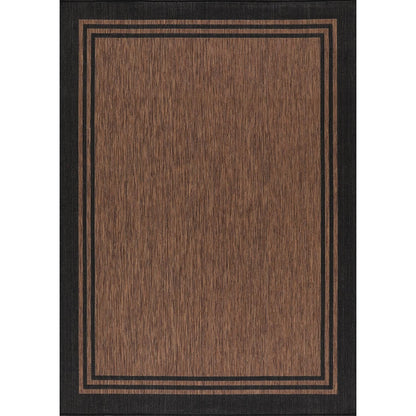 Tapis d'intérieur/extérieur lavable à bordure pour patio, terrasse, porche