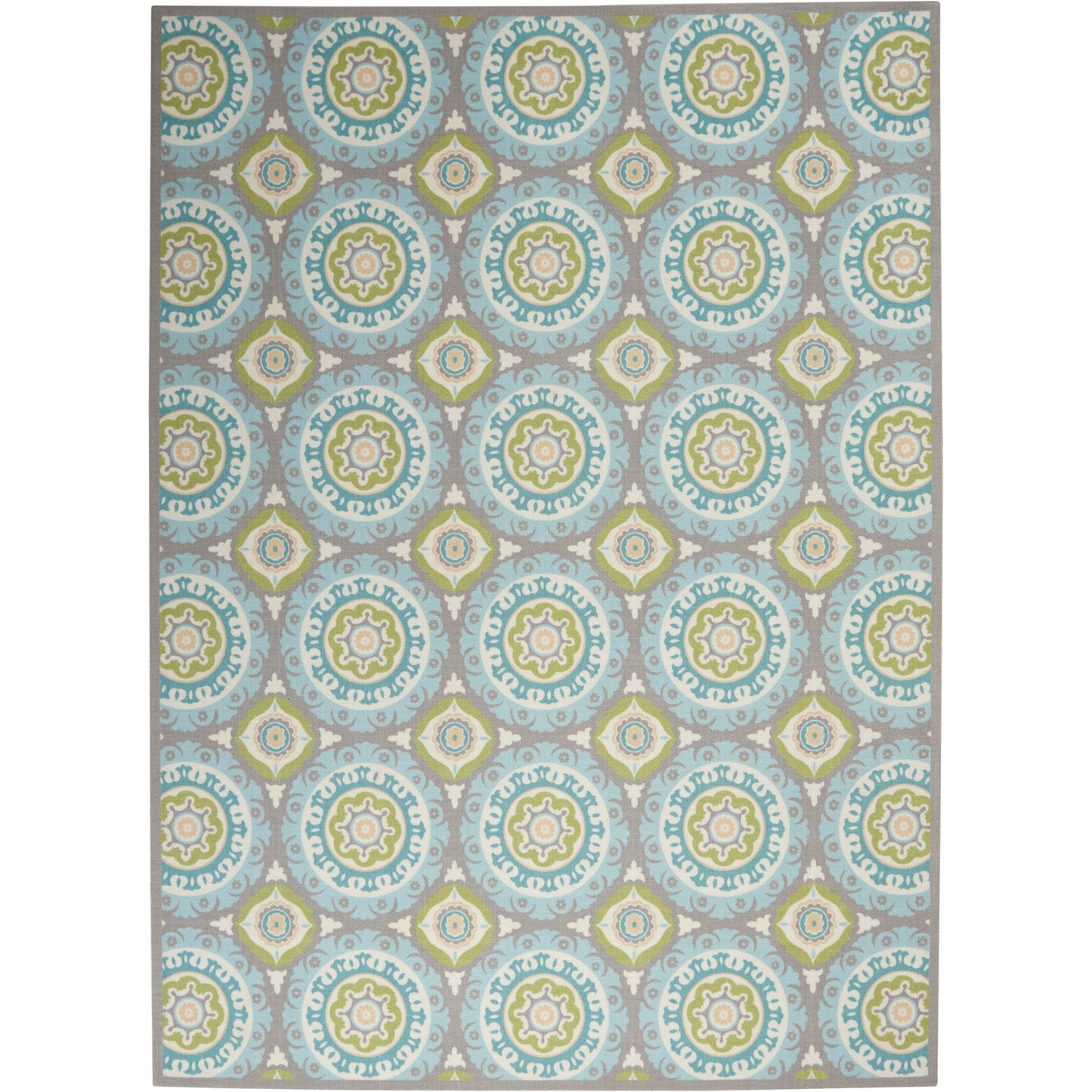 Tapis d'intérieur/extérieur Waverly Sun N' Shade à motif médaillon bohème