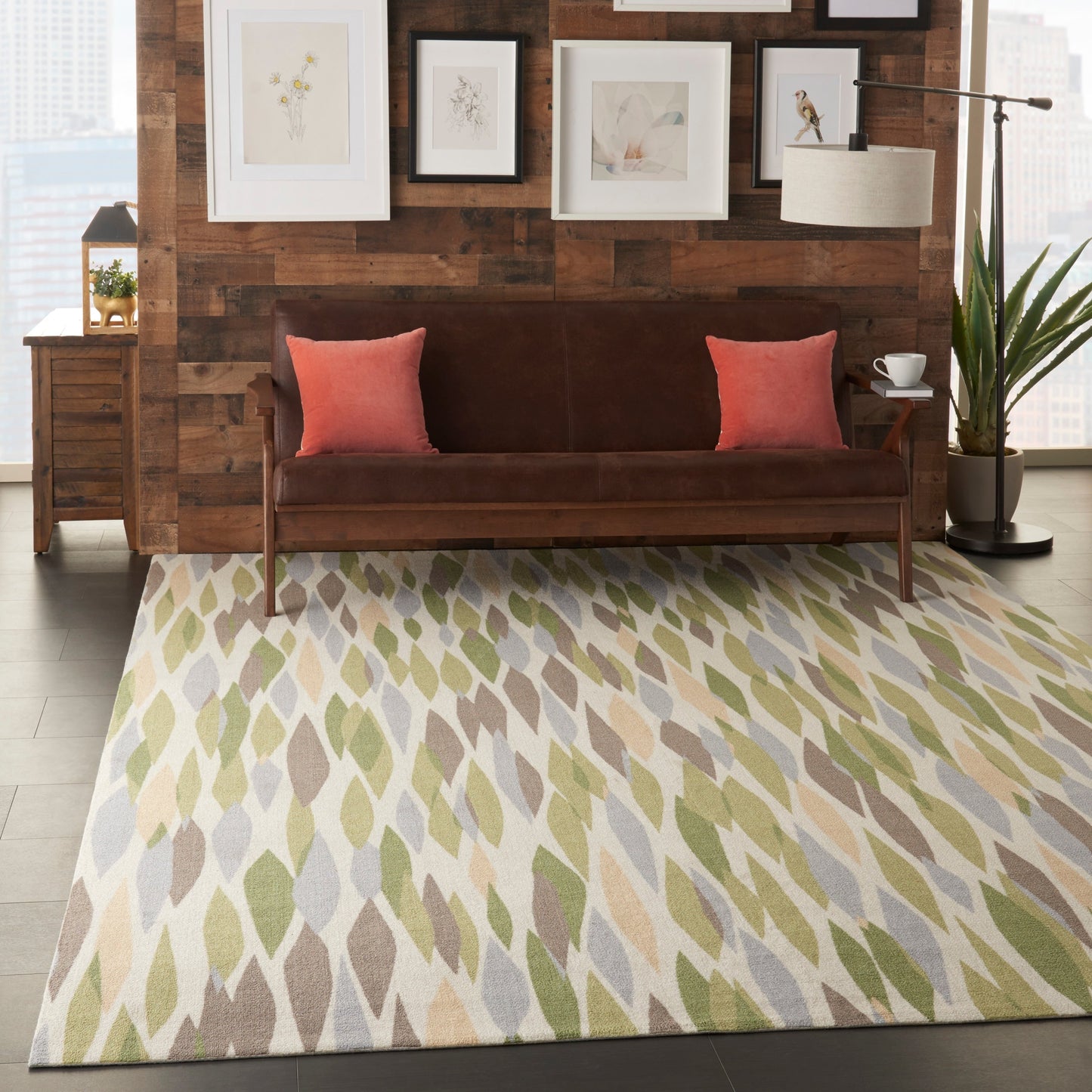 Tapis d'intérieur/extérieur moderne abstrait Waverly Sun N' Shade