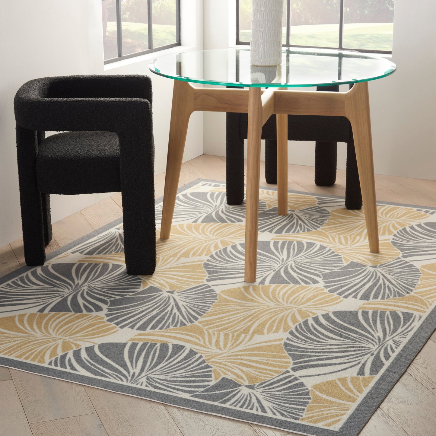 Tapis d'intérieur/extérieur Waverly Sun N' Shade à motif botanique moderne