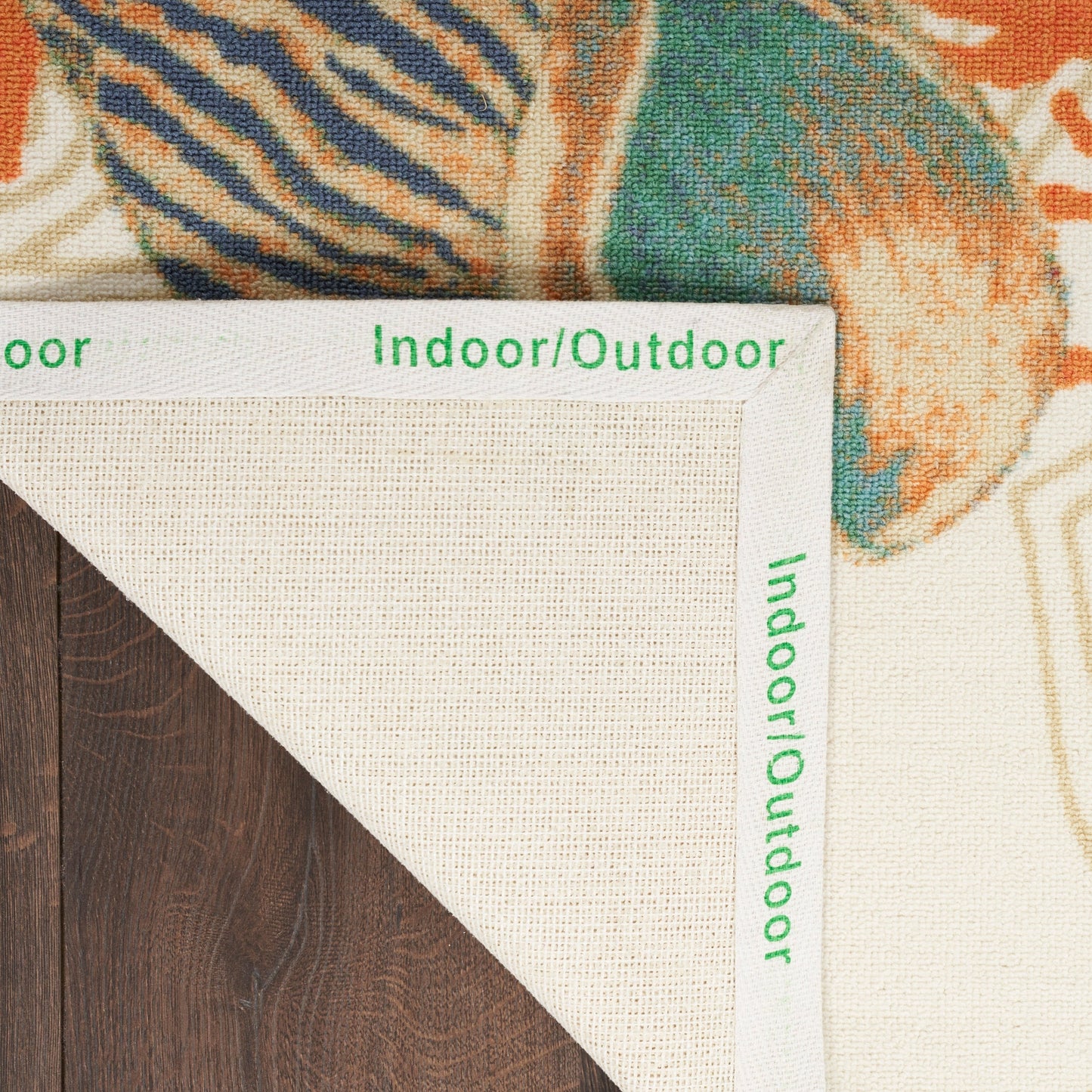 Tapis d'intérieur/extérieur Waverly Sun &amp; Shade Shore Thing Tropical Sea Shell Floral