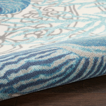 Tapis d'intérieur/extérieur Waverly Sun &amp; Shade Shore Thing Tropical Sea Shell Floral