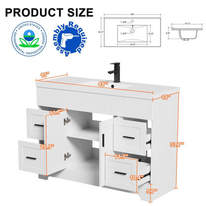 Ensemble meuble-lavabo Wavy Line 30/36/48 avec lavabo et robinet