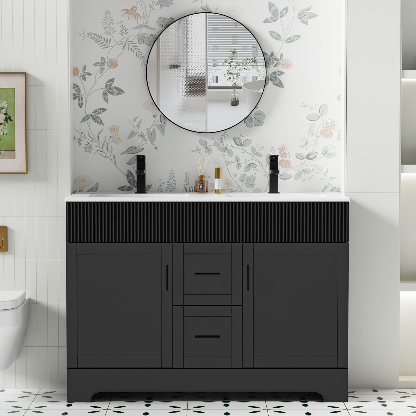 Ensemble meuble-lavabo Wavy Line 30/36/48 avec lavabo et robinet