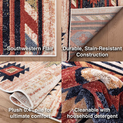 Tapis tribal du sud-ouest de Tulsa Lea, tissé avec soin