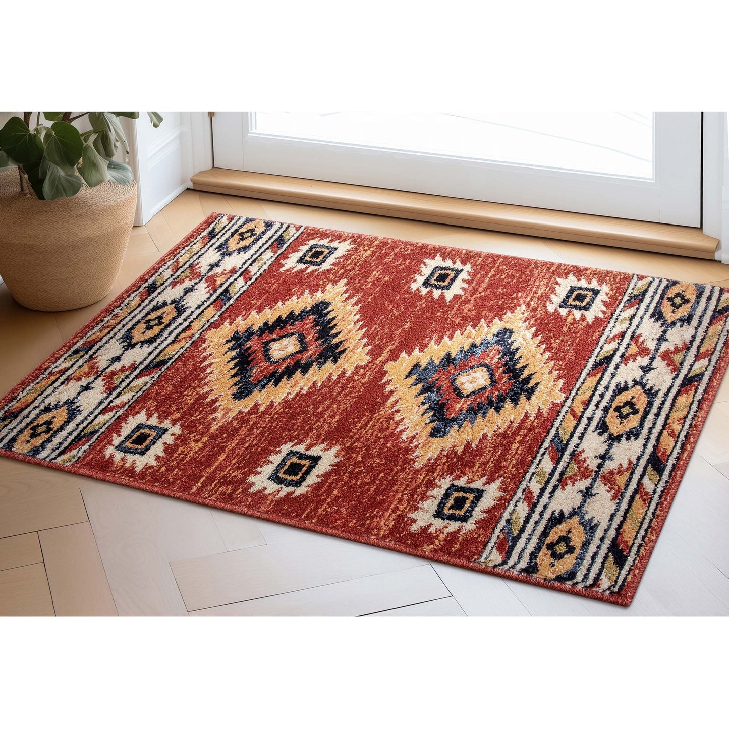 Tapis tribal du sud-ouest de Tulsa Lea, tissé avec soin