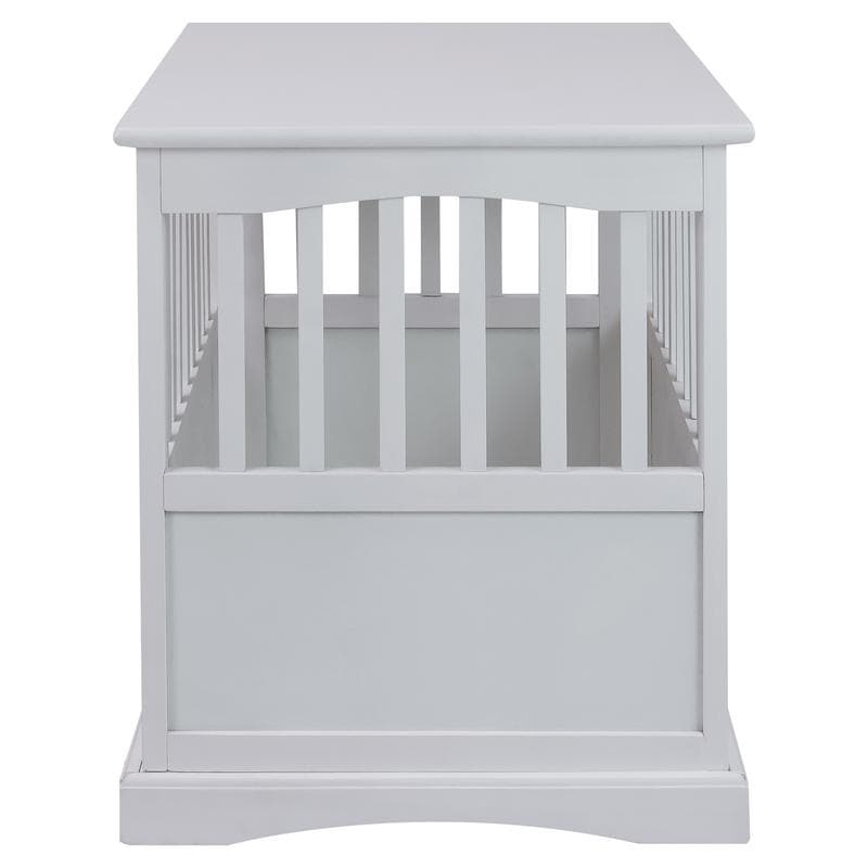 Table d'appoint en bois blanc avec cage pour animaux et porte verrouillable