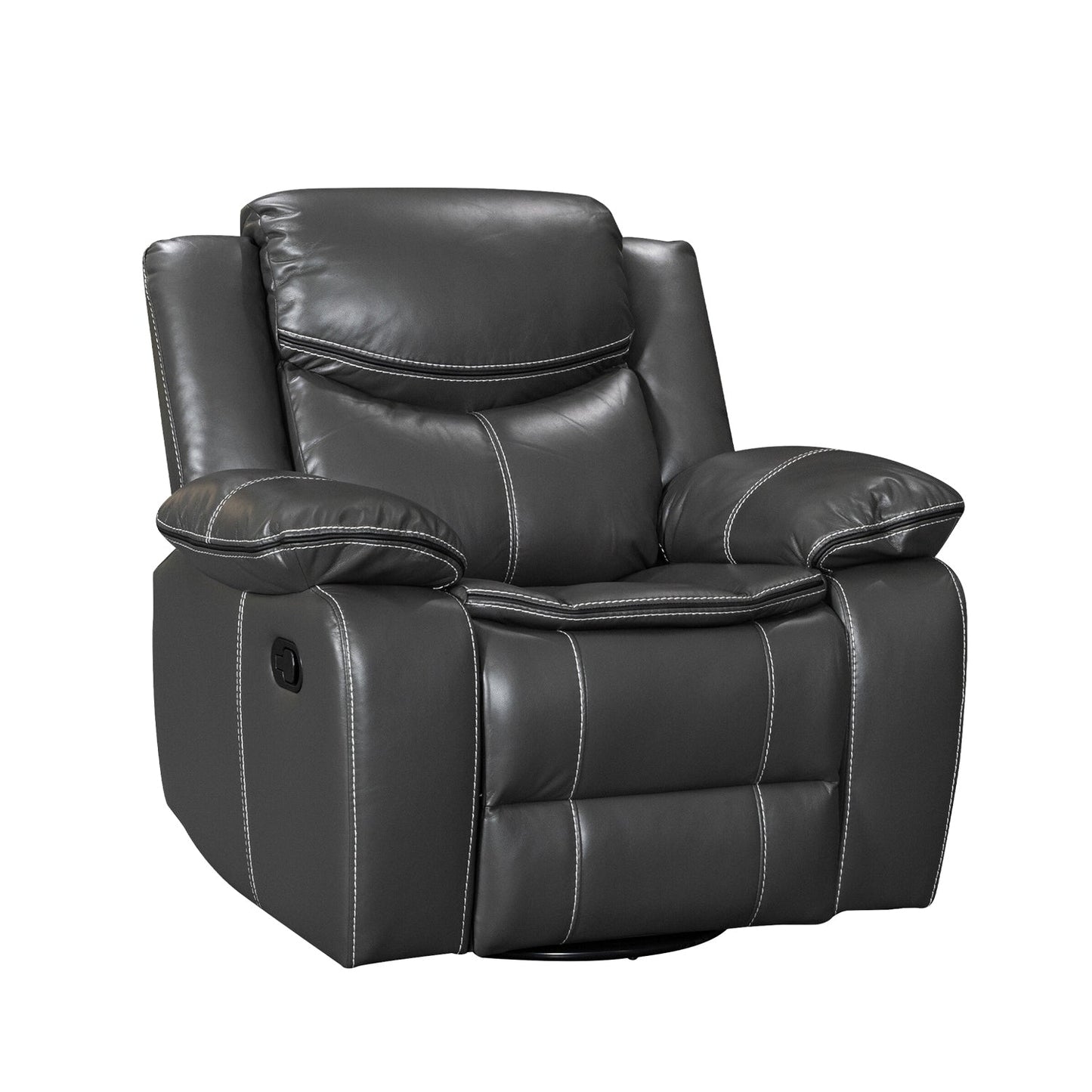 Fauteuil inclinable à large assise en cuir durable avec massage et chauffage