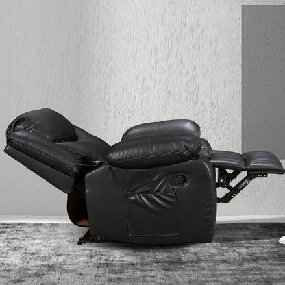 Fauteuil inclinable à large assise en cuir durable avec massage et chauffage