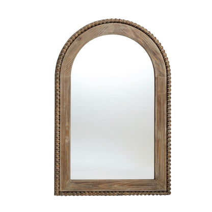 Miroir mural encadré en bois avec fenêtre cintrée, miroir de salle de bain - 39,25 po H x 25,87 po L x 1,5 po P