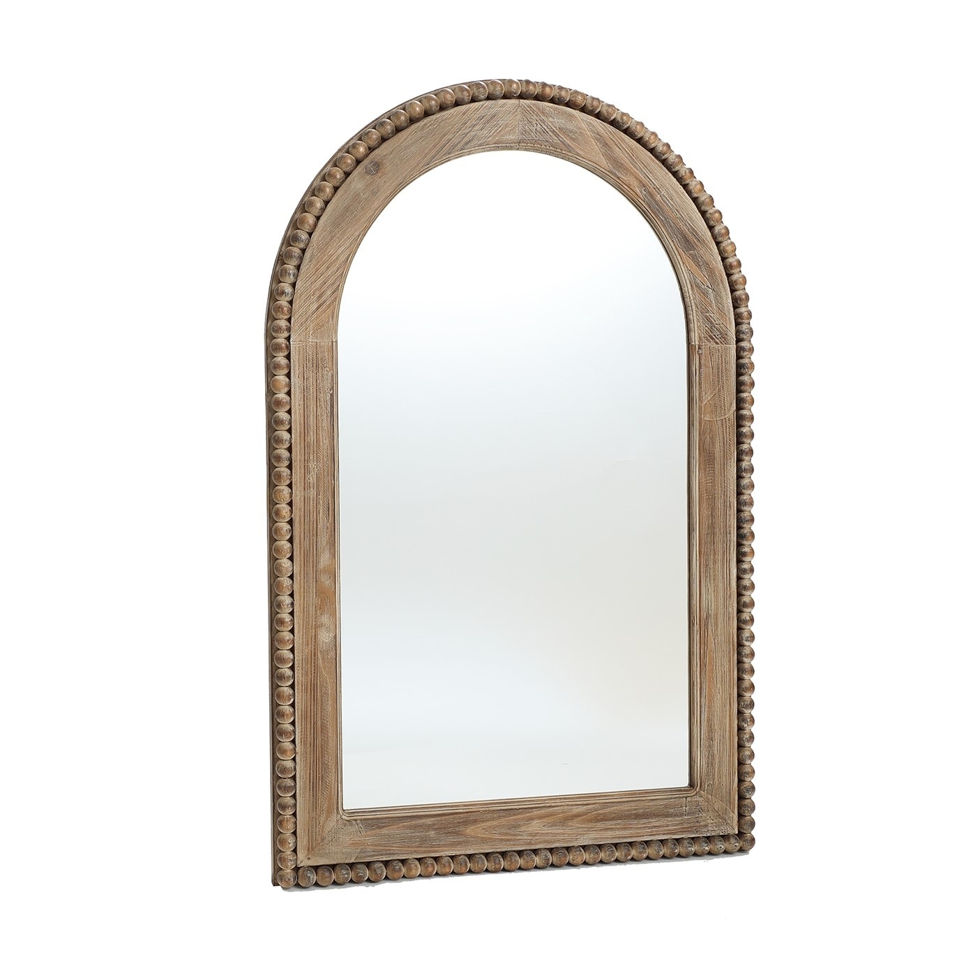 Miroir mural encadré en bois avec fenêtre cintrée, miroir de salle de bain - 39,25 po H x 25,87 po L x 1,5 po P