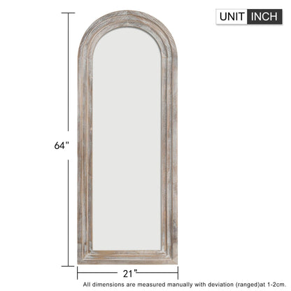 Miroir mural style échelle avec cadre en bois - 64 x 21