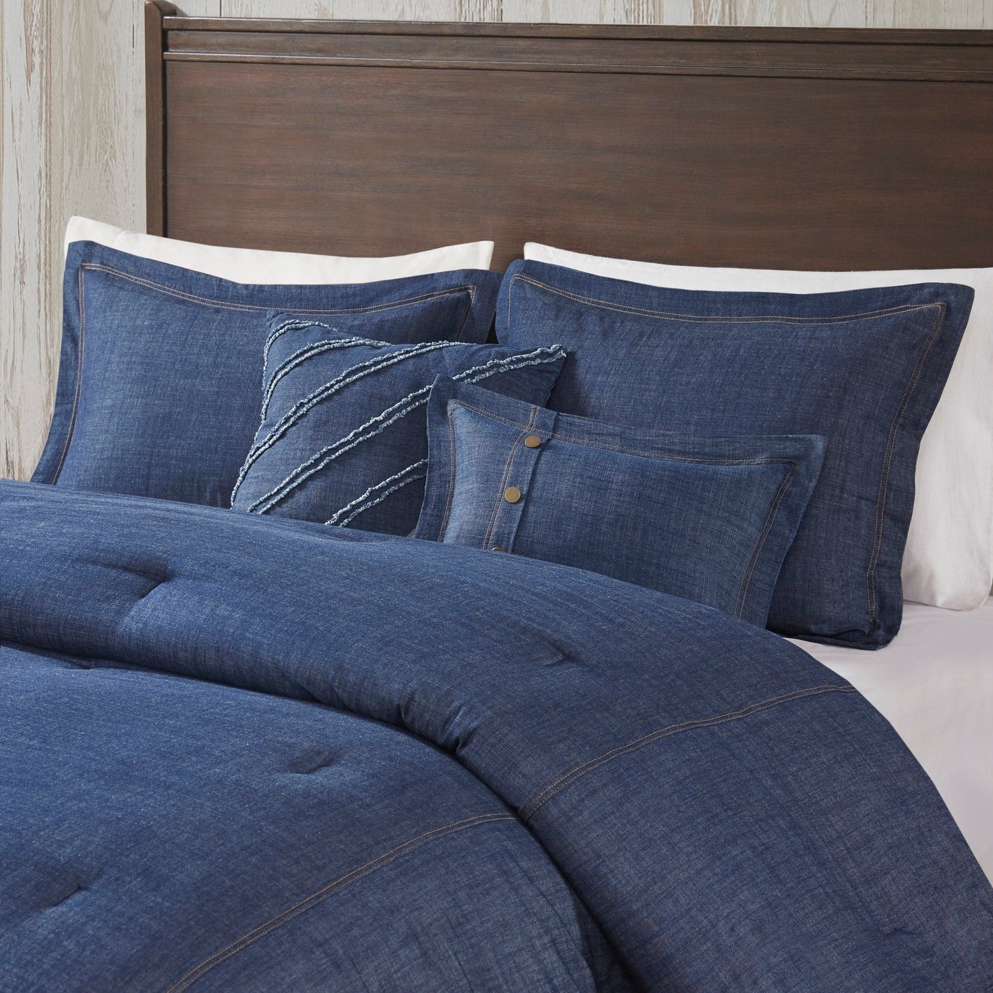 Ensemble de couette en denim surdimensionné et surrembourré Woolrich Perry Blue