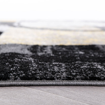 Tapis rond abstrait en polypropylène fabriqué à la machine par World Rug Gallery