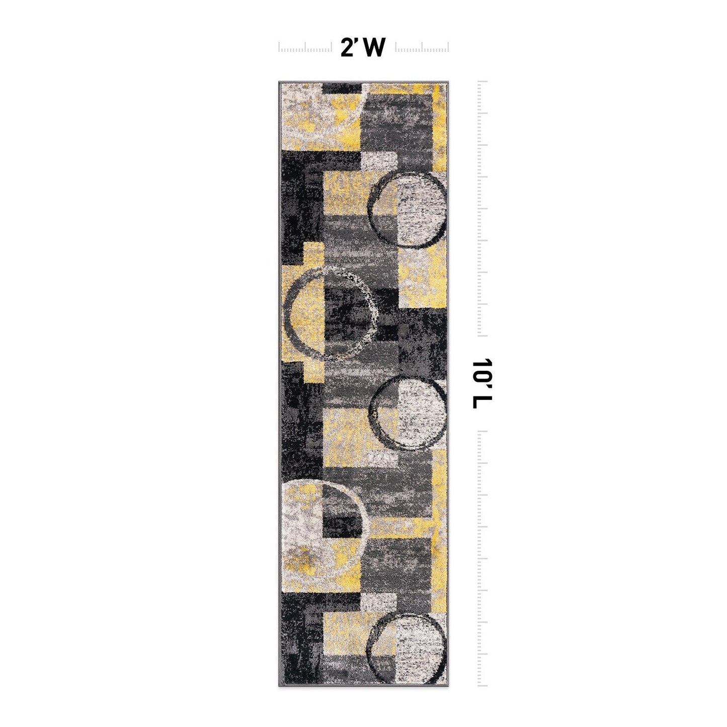 Tapis rond abstrait en polypropylène fabriqué à la machine par World Rug Gallery