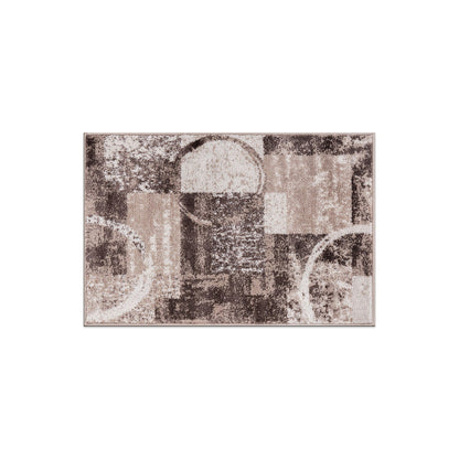 Tapis rond abstrait en polypropylène fabriqué à la machine par World Rug Gallery