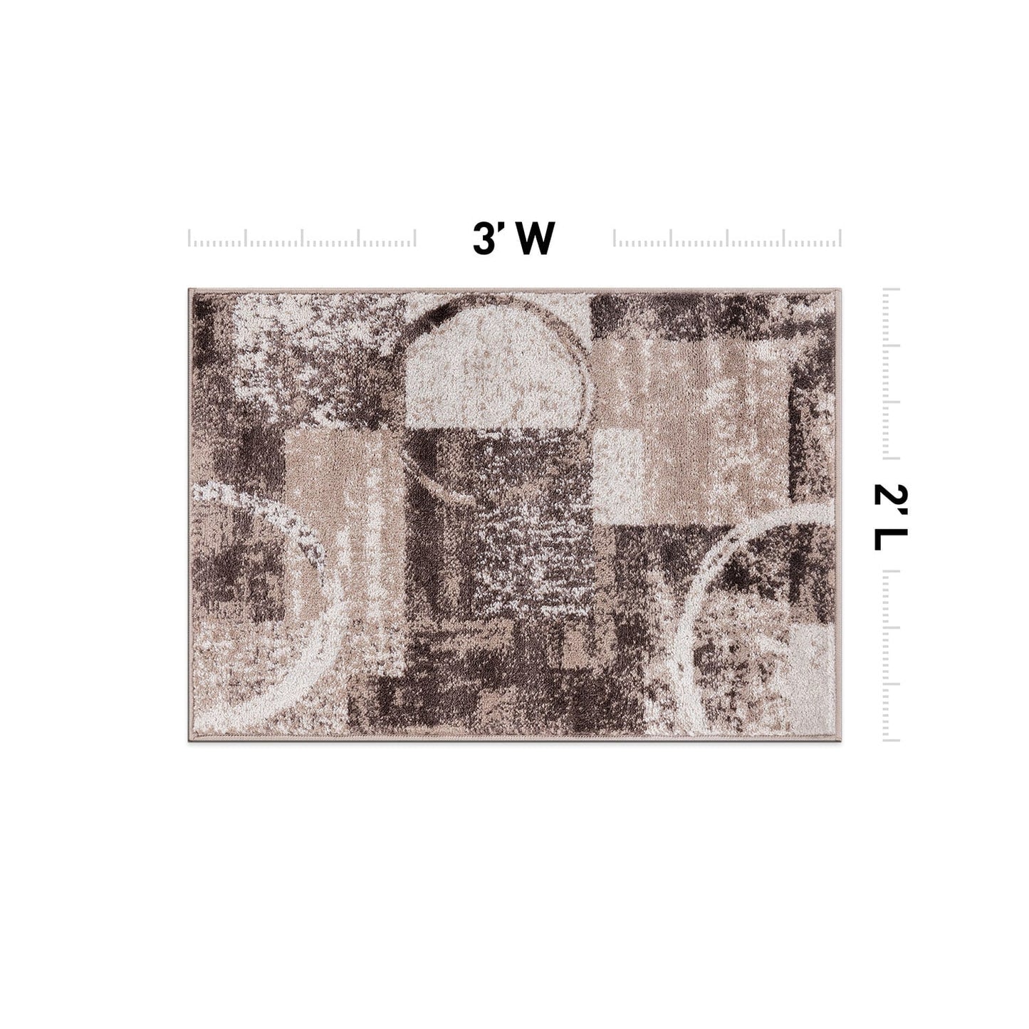 Tapis rond abstrait en polypropylène fabriqué à la machine par World Rug Gallery