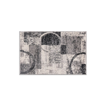 Tapis rond abstrait en polypropylène fabriqué à la machine par World Rug Gallery