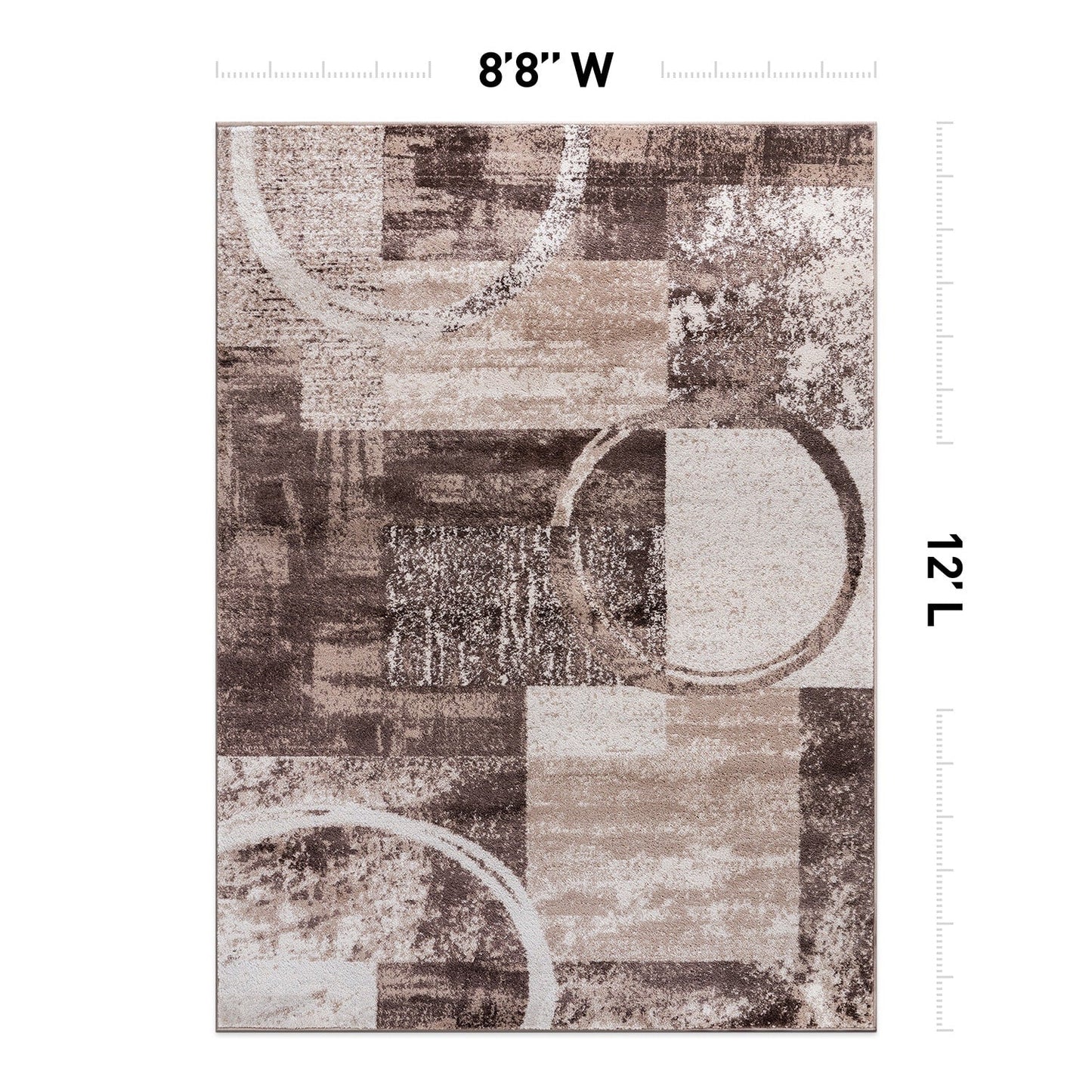 Tapis rond abstrait en polypropylène fabriqué à la machine par World Rug Gallery