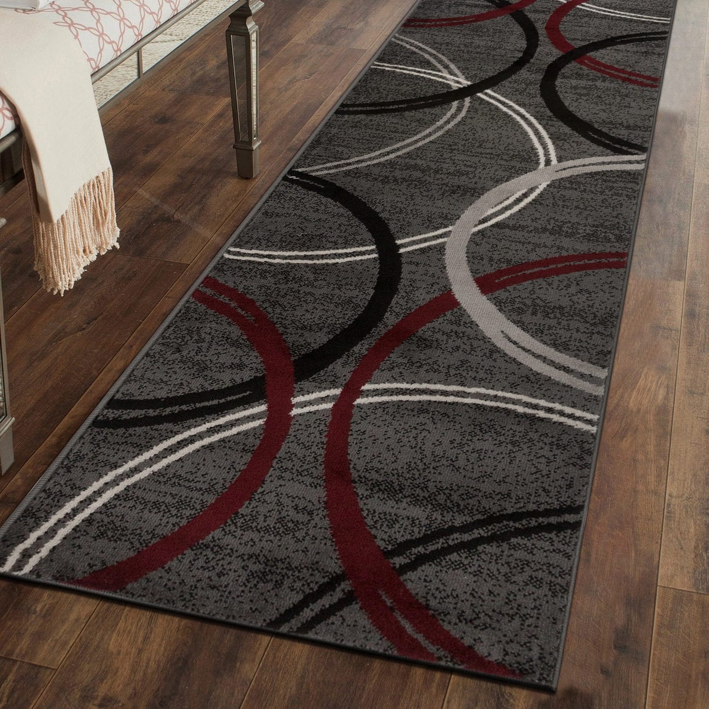 Tapis contemporain à motif de cercles abstraits, collection World Rug Gallery