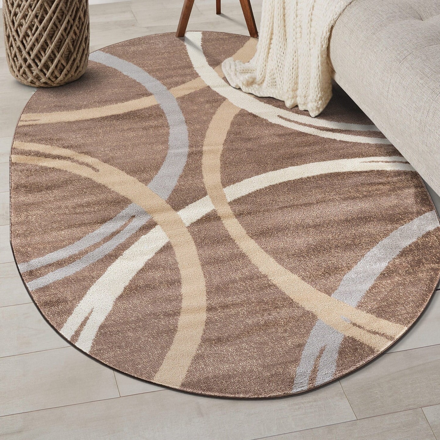 Tapis contemporain à motif de cercles abstraits, collection World Rug Gallery